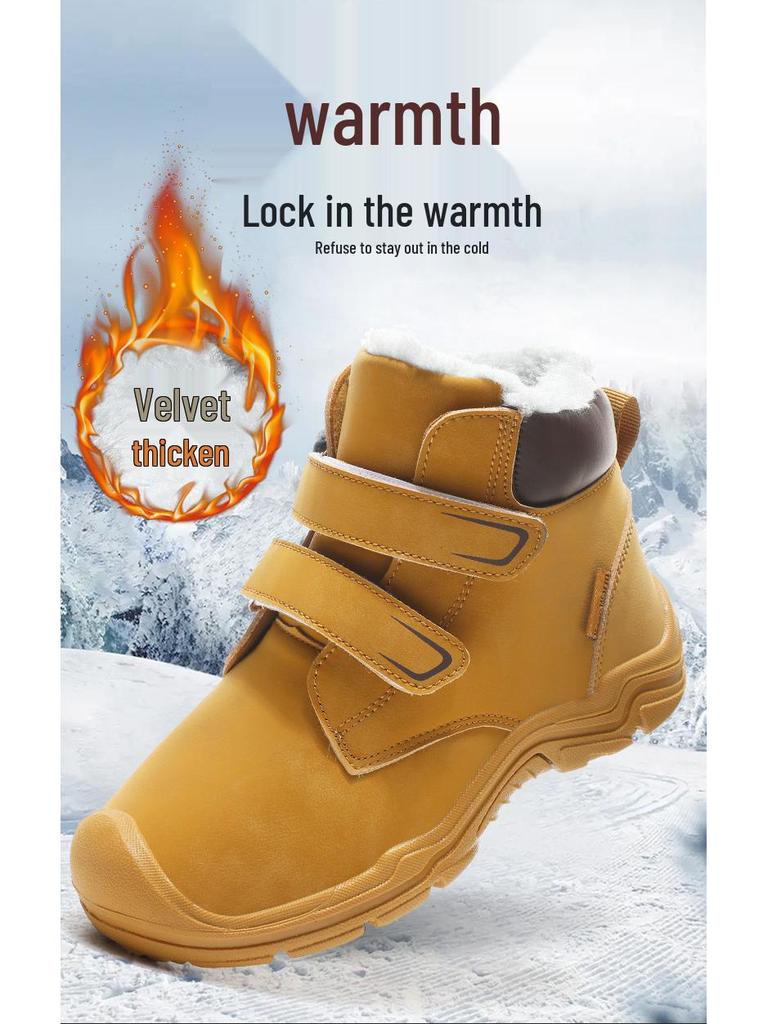 Trendy High-Top Winter Snow Boots for Kids - Warm Cotton Casual Footwear
