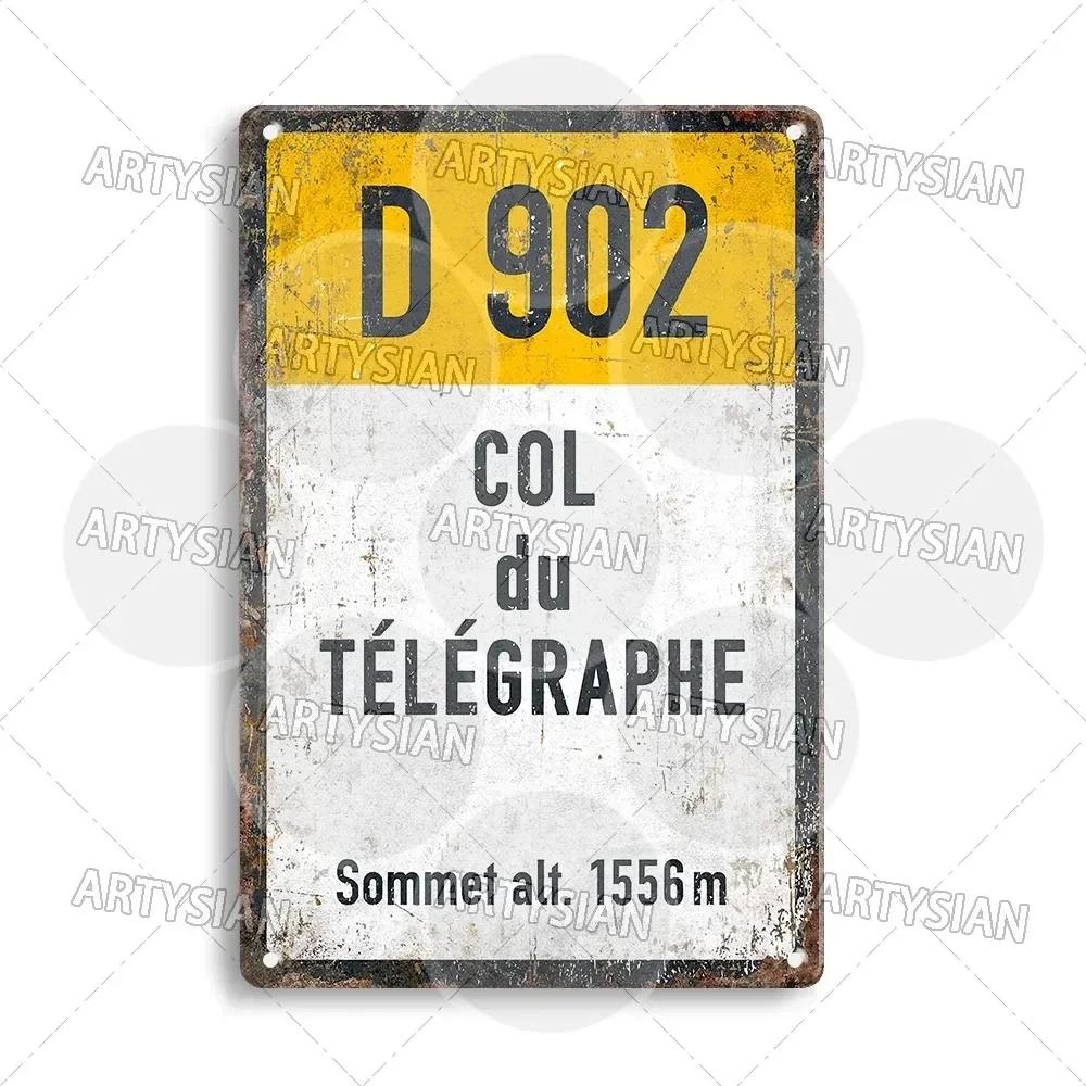 Cartello Metallico Tour De France Ciclismo - Presenta ALPE D'HUEZ & Altri Famosi Colli - Ideale per Decorazioni per Appassionati di Ciclismo
