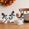Halloween Decorations 3Pcs Decoration, Black Cat Ghost Witch Hat Table Decor, Party Decor Rustic Farmhouse Wooden Centerpieces for Home Office Tiered