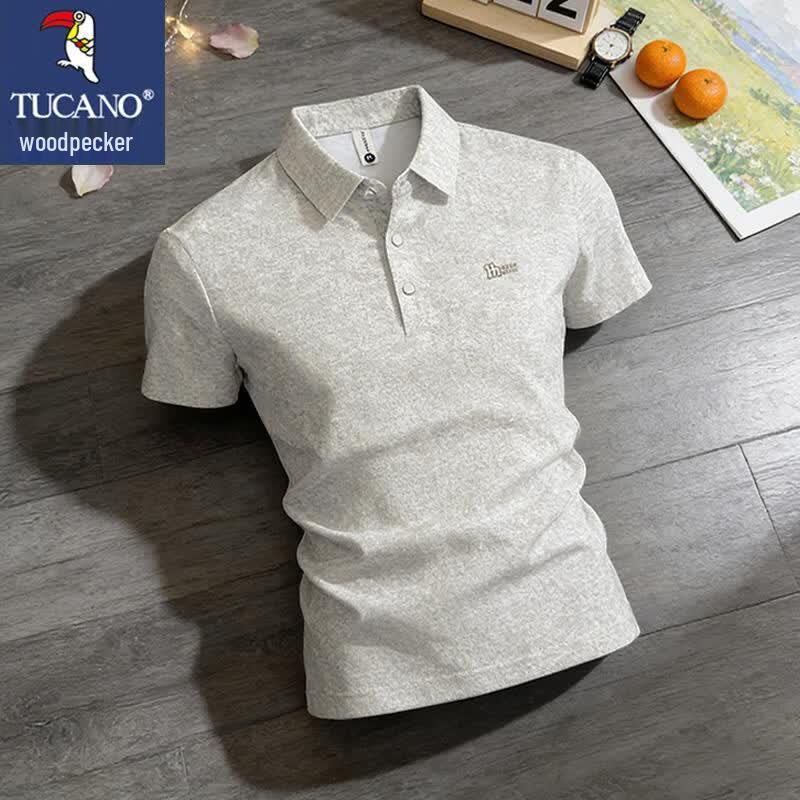 TUCANO Men s Summer Short Sleeve V-Neck Polo Shirt 3XL абрикосовый