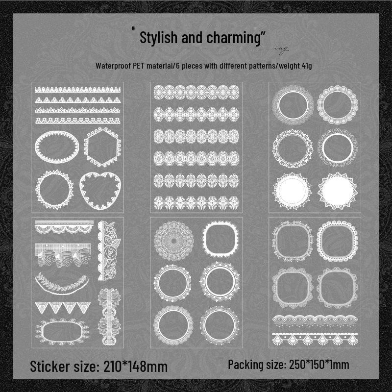 Yuezhen Retro Film Handbook Stickers: Enchanting, Waterproof PET Sticker Pack