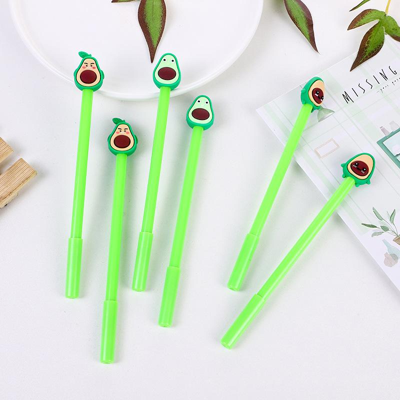 10 Pcs Avocado Fruit Gel Pen 0.5mmCarbon Black Quick Drying Stationery Office School Supplies Gifts Sweet Lovely Pretty Creative Back To School Season