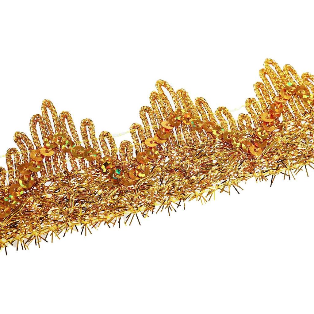 2 Yards Sequined Lace Trim Fabric Ribbon DIY Crafts 4CM Wide