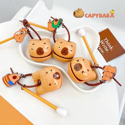 Kreatives Capybara-Fischspielzeug aus Holz, süßer Capybara-Schlüsselbund, Kawaii-Tasche, Autoschlüsselanhänger, Kinder, Erwachsene, Stressabbau-Spielzeug