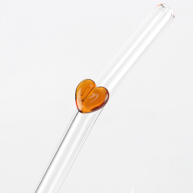 Heart Glass Straw Reusable Drinking Straws Cute Straw For Festival Party Wedding Cocktail Bar Beachs