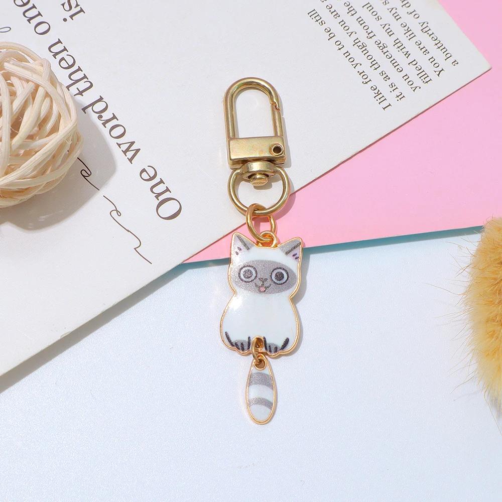 Mode Halloween Cat Nyckelring Kreativ Hantering Kniv Assassin Cat Nyckelring Ryggsäck Hänge DIY Bilnyckelhållare Smycken Present