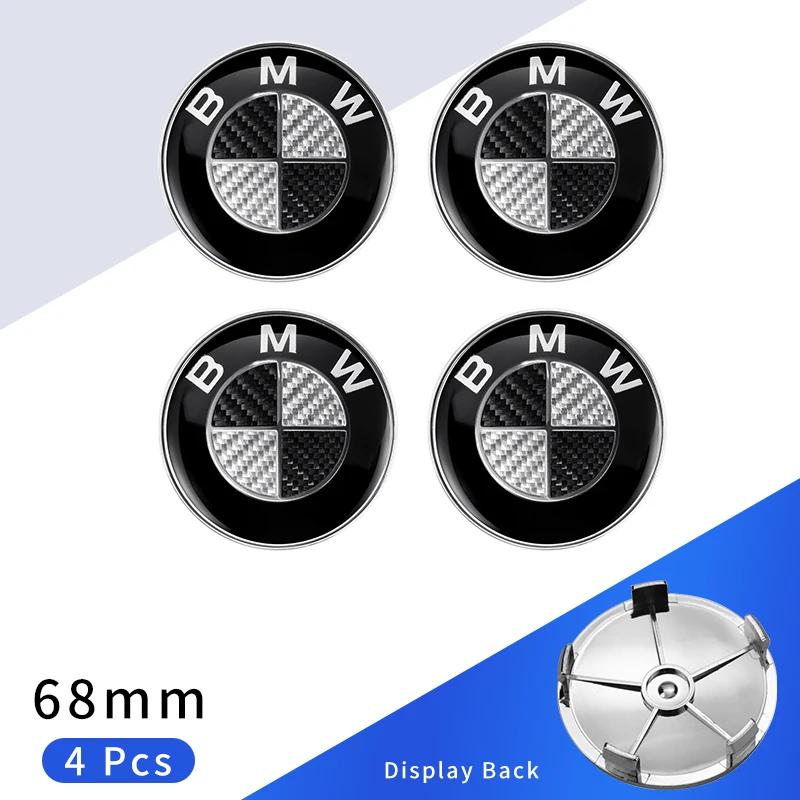 4 pezzi 68mm Tappo Centrale Ruota Auto Logo Distintivo Mozzo Copriruota Per BMW E46 E38 E60 E90 E93 F20 F30 X3 X5 Blu Bianco Nero Anniversario