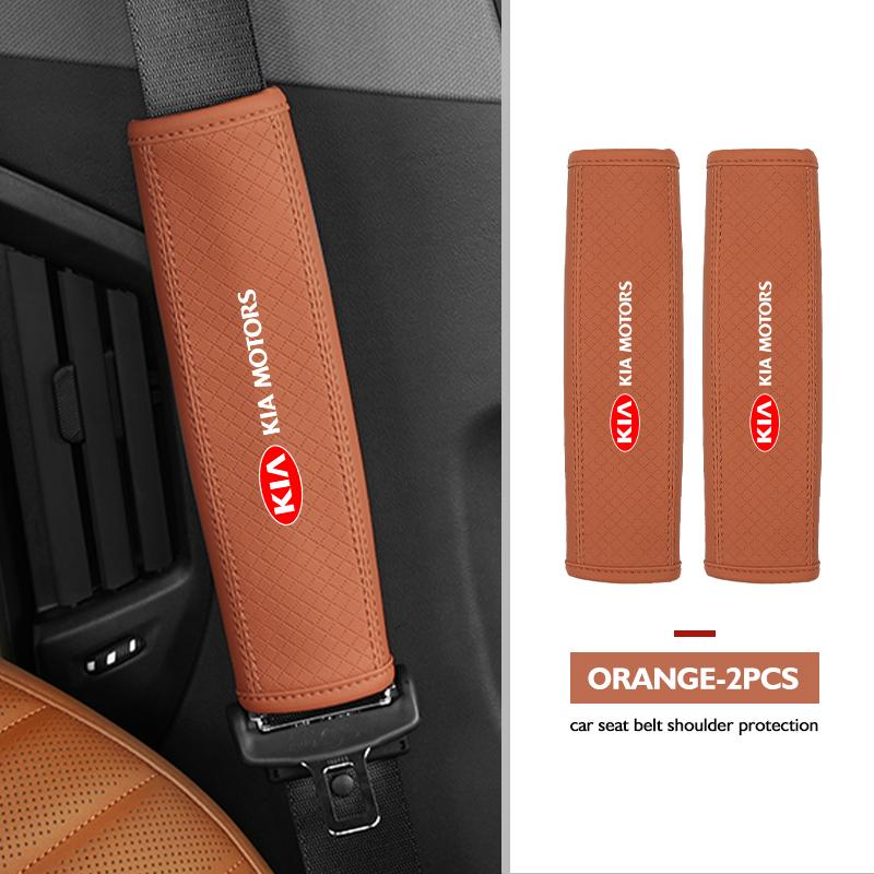 ABF3 Leather Car Safety Belt Cover Protector Pads Accessories For KIA Ceed Sportage Rio K5 K2 Optima Cerato Venga Sedona