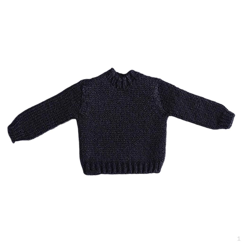 1/ Figure Pullover Sweatshirt Soft Costume Miniature Knit Doll Decor Stylish 6 Inch Clothes