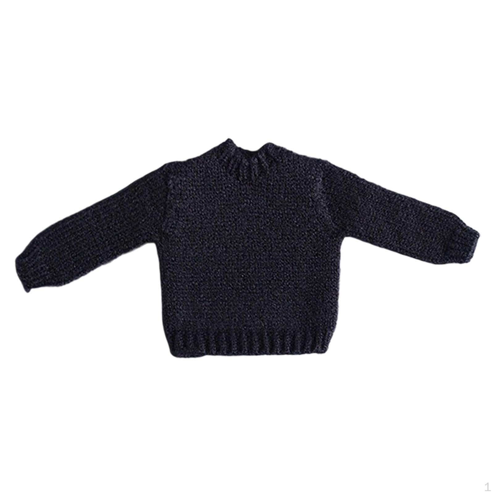 

1/ Figure Pullover Sweatshirt Soft Costume Miniature Knit Doll Decor Stylish 6 Inch Clothes Dark Gray