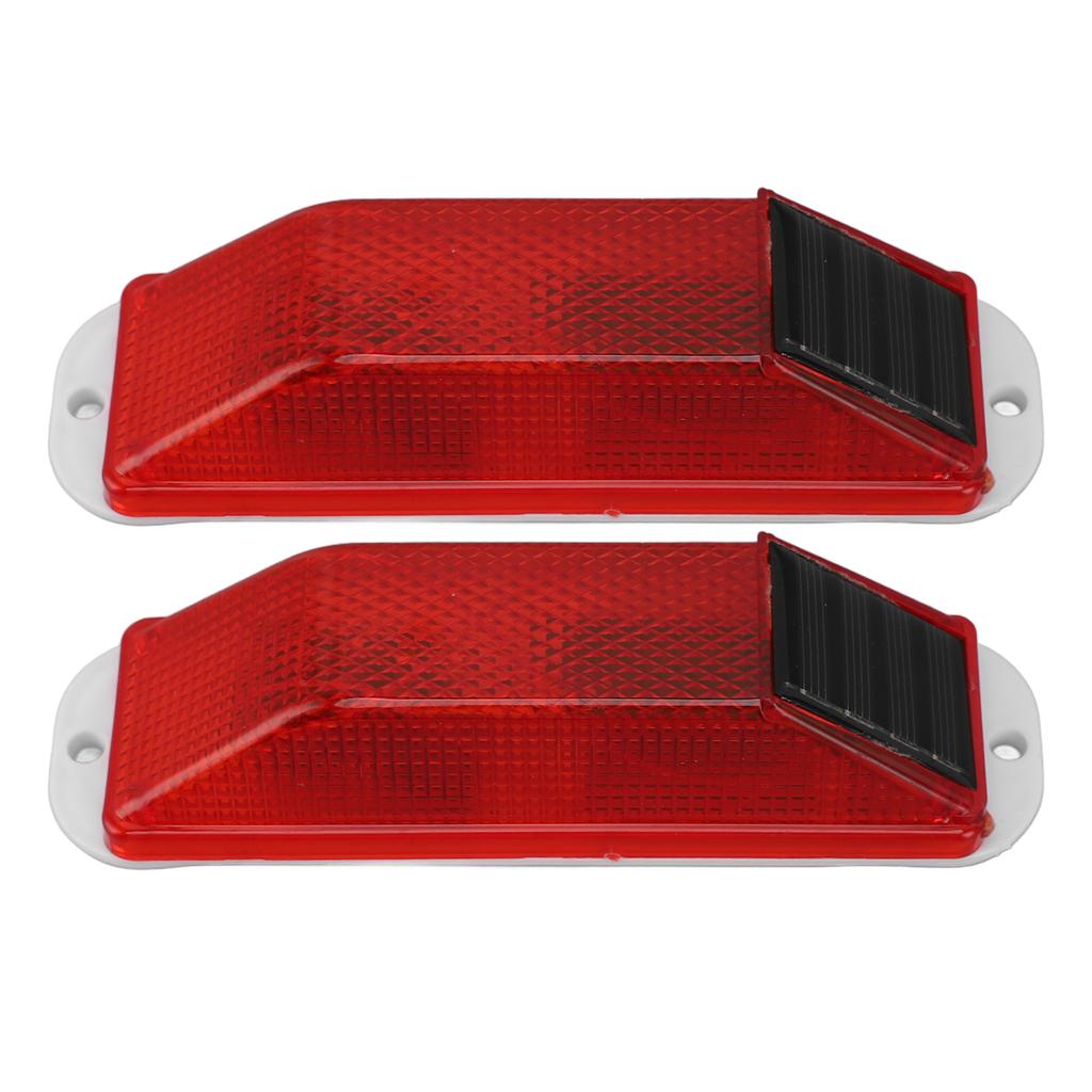 2pcs Solar Strobe Warning Light LED Warning Lamp High Bright Waterproof Light Control Flashing Bcon Barricade Construction Traffic Light
