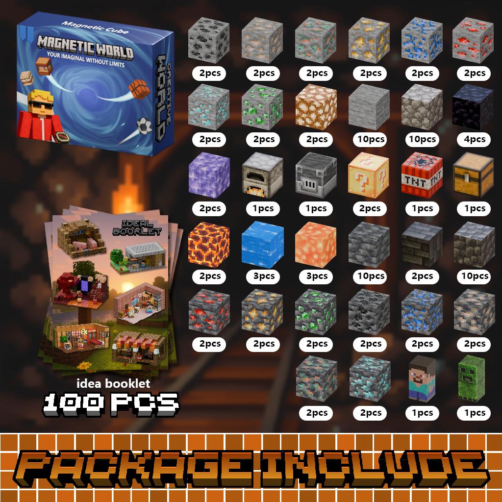 Magnetische Bausteine Spielzeug Aufbewahrungsbox Set Kann Figuren platzieren Magnetwürfel Konstruktionsbausteine Spielzeug Geschenk für Jungen Mädchen Kinder