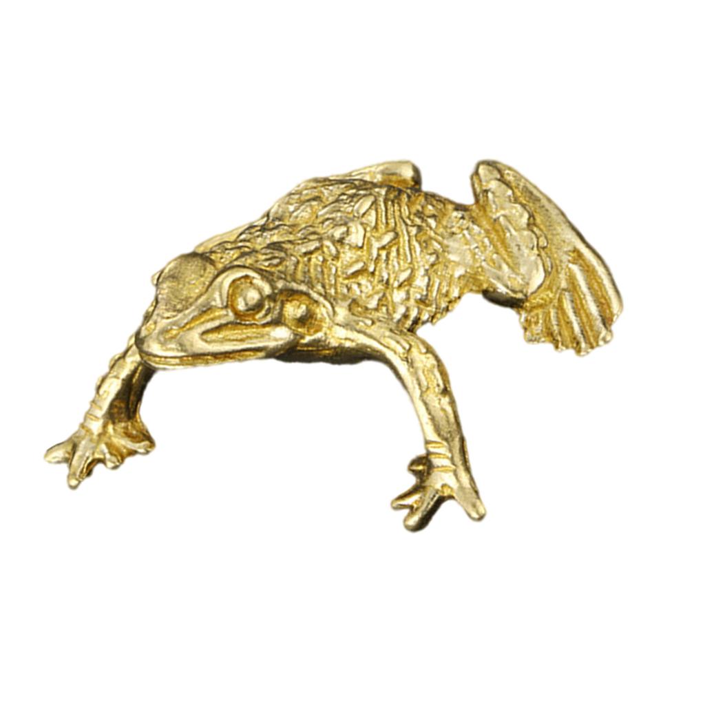 Brass Frog Shelf Decors Accent Animal Figurines Tabletop Centerpieces Home Decorations Retro Frog Decorative Objects
