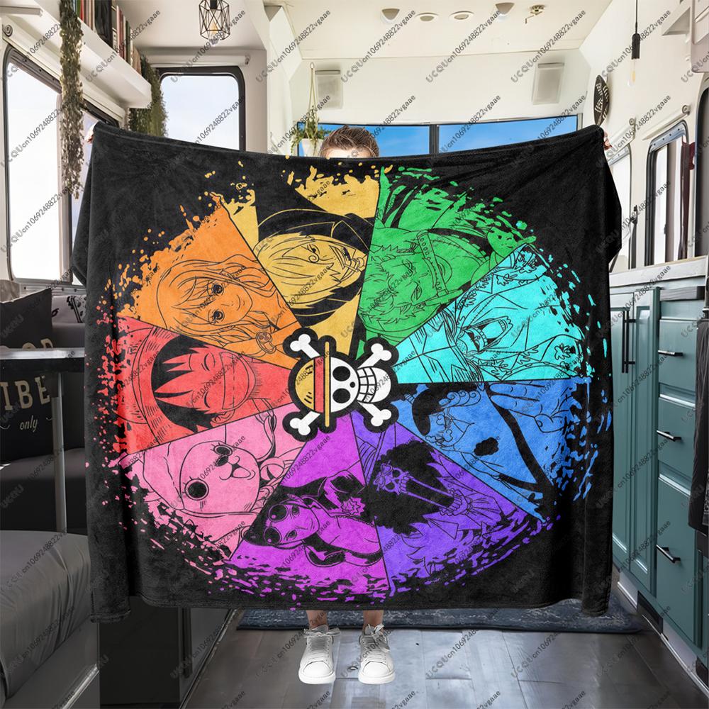 Anime ONE PIECE Luffy Soft Cozy Throw Flannel Blanket Gift Sofa Bed Travel Office Warm Autumn Winter Soft Christmas Halloween
