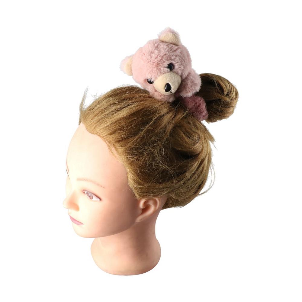 Bear Hairpin For Girls Ponytail Holder Plush Scrunchies Women Hair Side Clips Korean Hair Rope