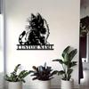 Unique Black Cat Metal Wall Art Customizable Family Name Matte Finish Easy Removal Decor