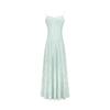 Seaside vacation wind green suspender dress women's summer temperament mesh stitching waist thin a-word skirt long dress