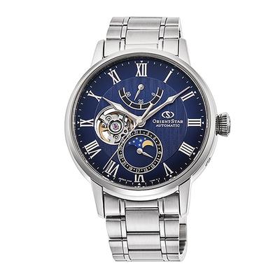 Унісекс RK-AY0103L (Класичний механічний чоловічий металевий ремінець Moon Phase) годинник