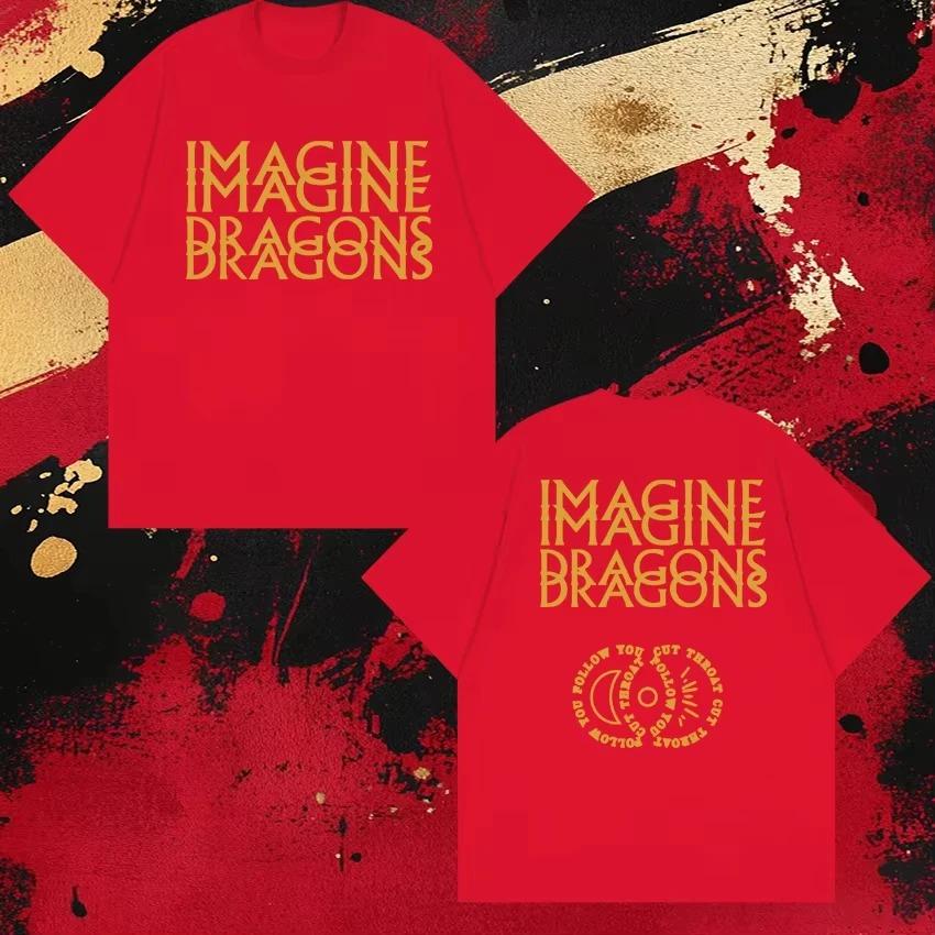 Imagine Dragons Album Tour 2026 Double Sided Printed T Shirt Unisex Cotton Tops Hip Hop Men Women Short Sleeve T-shirts