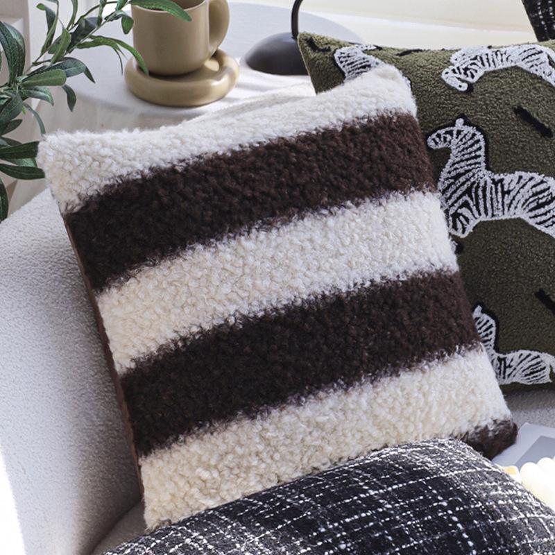 Black and White Pillow, Light Luxury, Second-hand Lumbar Pillow, Living Room Sofa Pillow, Model Room,  Bay Window Cushion Cover