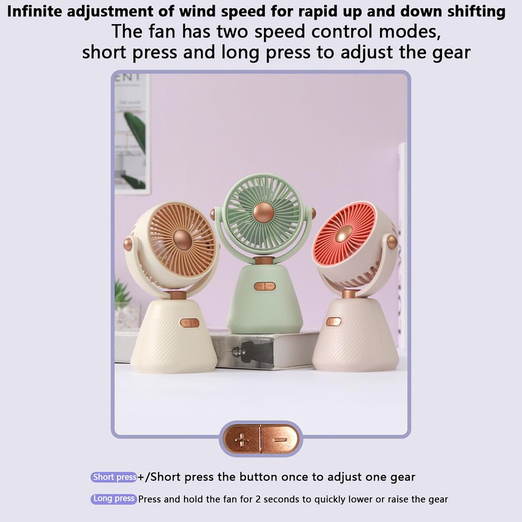 Desktop Fan For Bedroom And Study – USB Rechargeable Portable Quiet Table Fan For Students