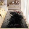TV Show Area Rug, Daemon Targaryen House of the Dragon Black White Red Dragon Print, Game of Thrones Fan Decor, Non-Slip Mat