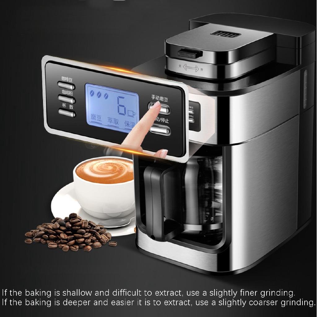 1200ml 220V Electric Coffee Maker Machine Household Fully-Automatic Drip Coffee Maker Tea Coffee Pot Kitchen Appliance 1000W