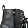 Gdgydh Solid Color Block Heeled Boots for Women Fashion Lace Up Side Zipper Ankle Boots Platform Goth Shoes Metal Decor