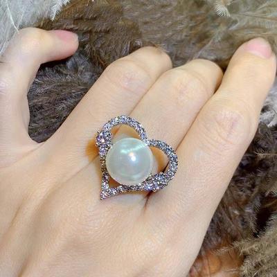 Freshwater Pearl Ring, Female Tide Super Fairy Fashion Personalized Index Finger Ring, Light Luxury Niche Design Ring