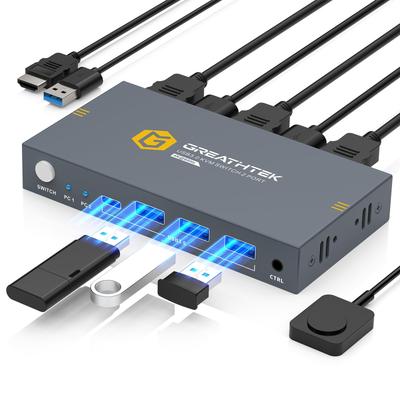 This KVM Switch Features 2 HDMI Inputs and 1 Output, a USB 3.0 KVM Switch for Switching Between Two PCs and One Monitor, and a 4K@60Hz Display. It Inc