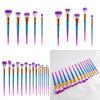 Mermaid Spiral Pattern 12 Piece Makeup Brush Set With Diamond Handles For Beauty Enthusiasts