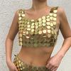 Einfacher und Sexy Bikini Scheibenkleidung, Kreative Weste-Stil Pailletten Körperkette Für Frauen