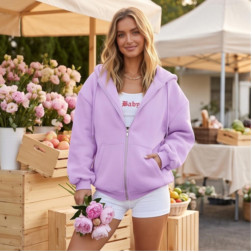 Women's Hoodie with Zipper Long Sleeve Pullover Sweatshirt for Fall and Winter