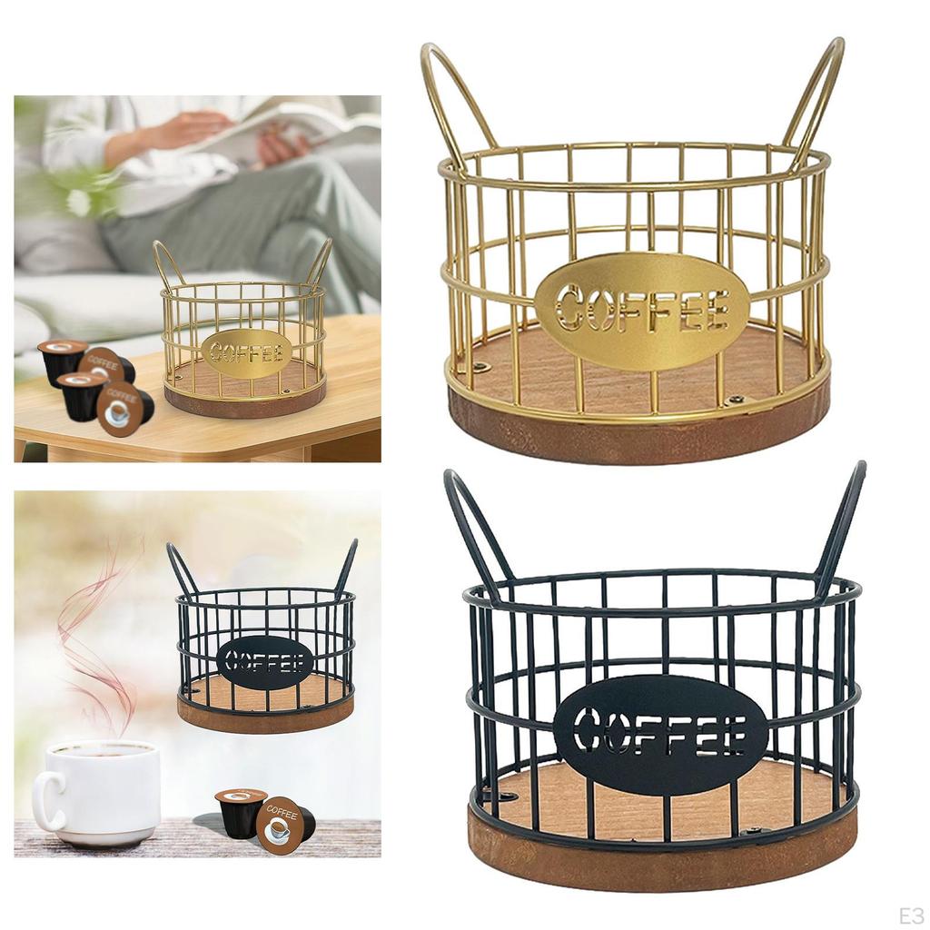 Coffee Pod Holder Capsule Storage Basket Wire with Double Handle Organizer
