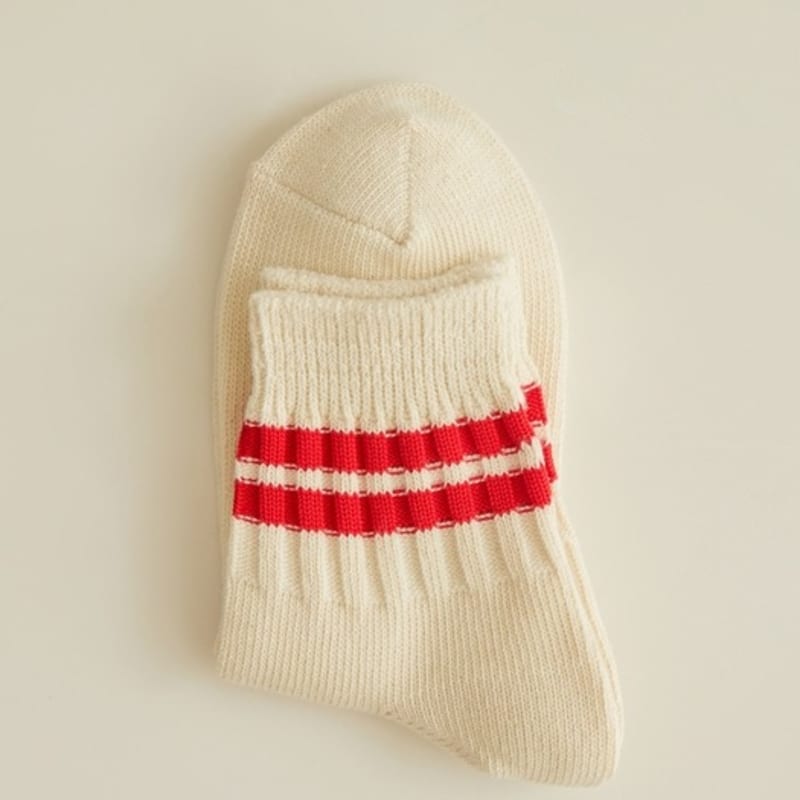 ENRICH Damen Schwergewicht Viertelsocken - Niedrig Weiß (rot)