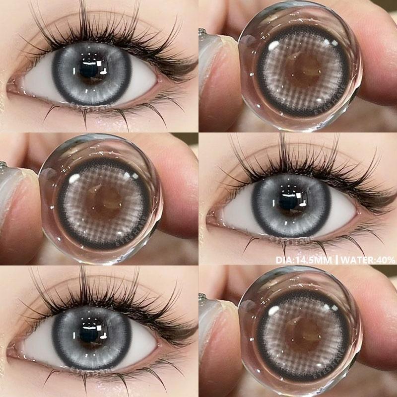 

2 шт. Цветные косплей контактные линзы для глаз Цветные модные розовые контактные линзы Фиолетовые косметические зрачки Годовые красные линзы