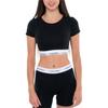 Color Block Round Neck Short Sleeve T-Shirt Women Tops LV00QF8495-UB1