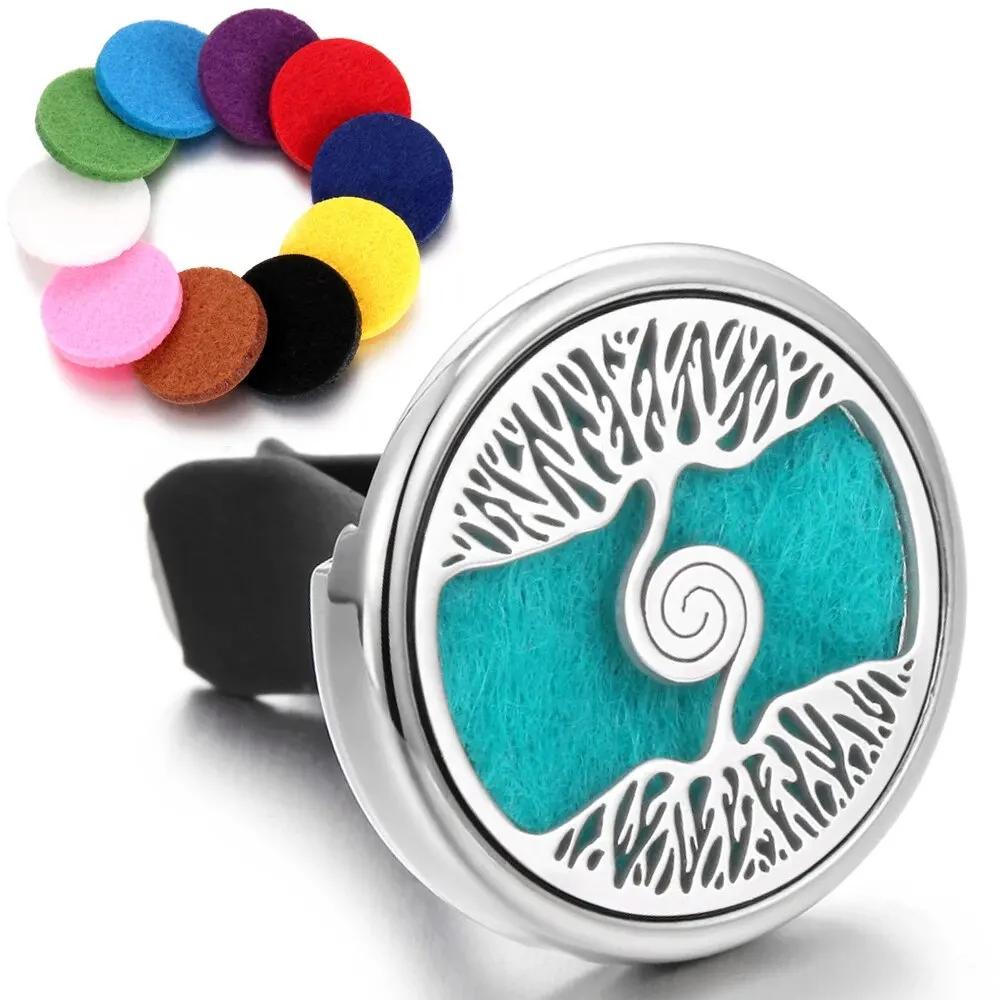 Strom Auto Aromaterapeutický Difuzér Locket Klip do Auta Parfém Difuzér Esenciálních Olejů Klip do Větrací Mřížky Auta Osvěžovač Vzduchu Čistič Se Vložkami
