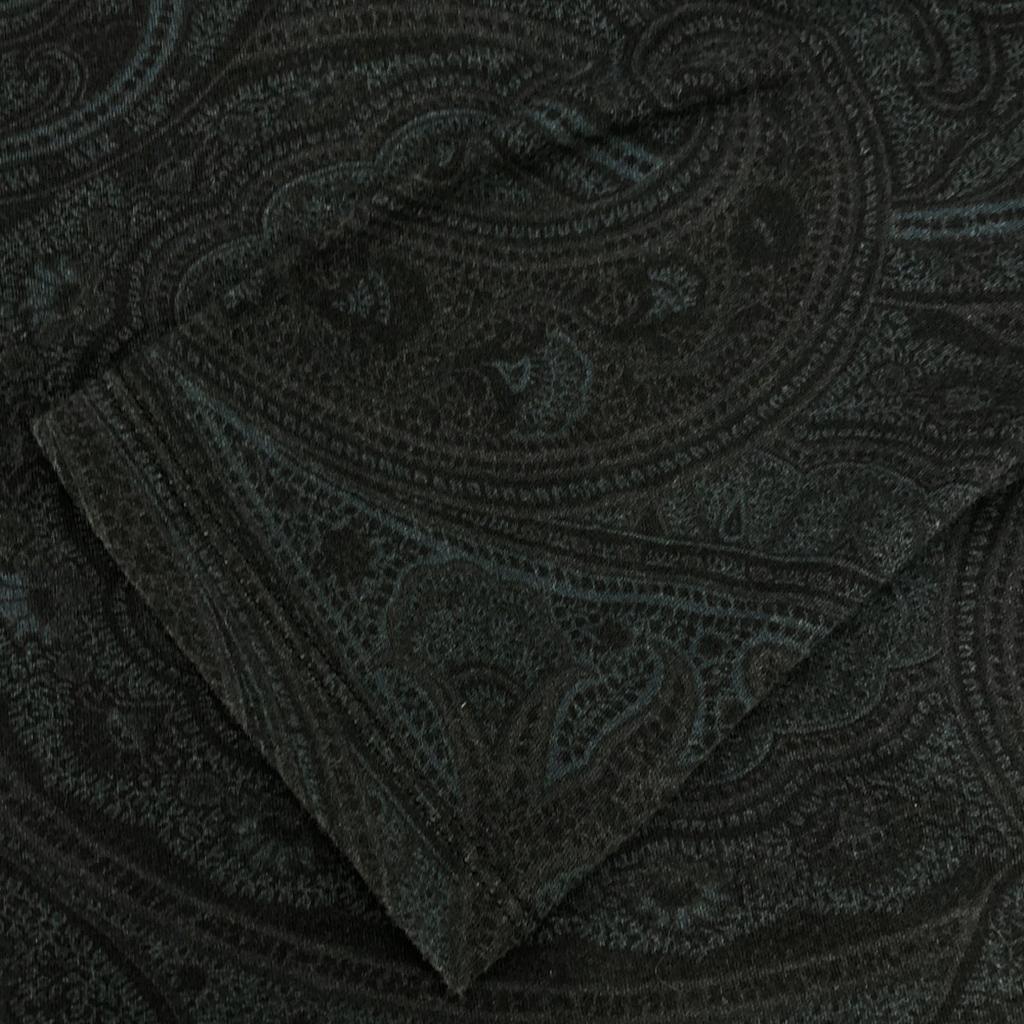 Etro Made In Italy Paisley Long Sleeve V Neck Cut XS Navy System Ron T Men's Used