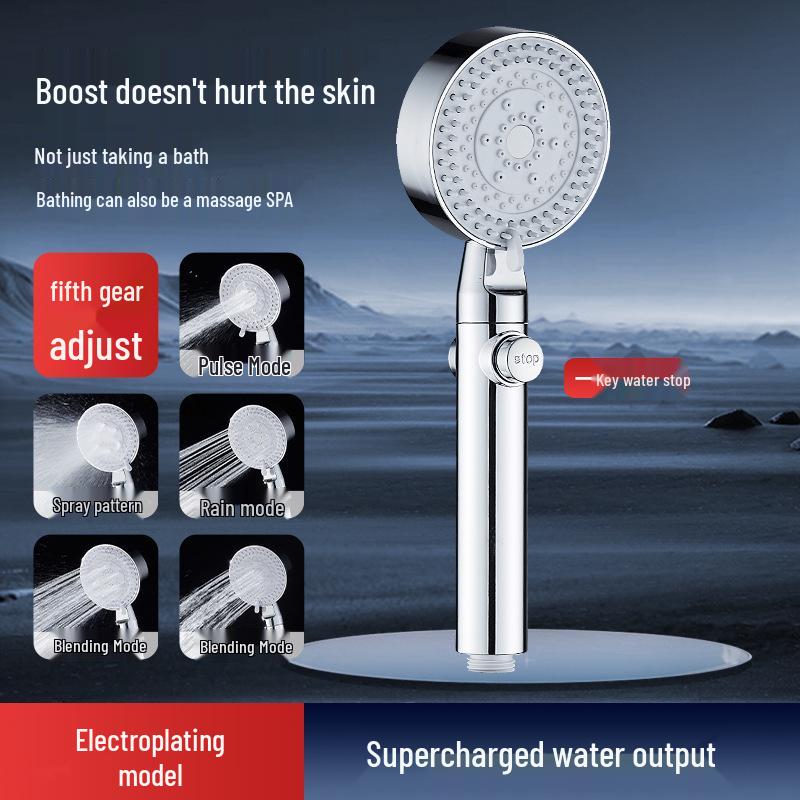Pressurized Massage Shower Head Set for Home Bathroom