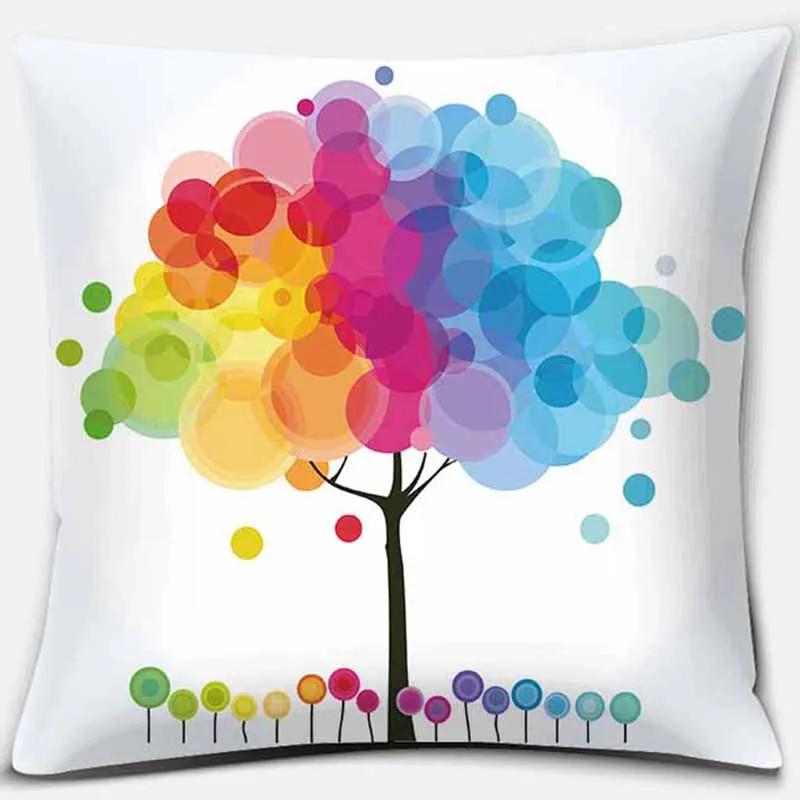 Rainbow Printing Square Pillowcase Home Decoration Car Sofa Cushion Cover