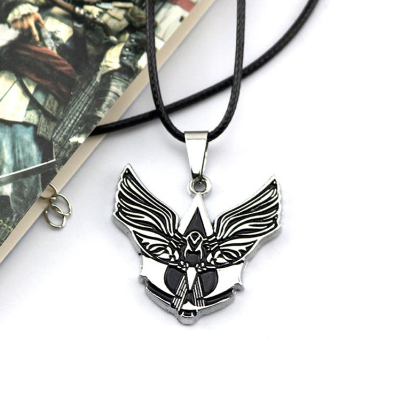 

3 стиля серебряного цвета Assassin Origins ожерелье Ghost Head Temple Knight Красный Крест аниме ювелирные изделия кулон вокруг игры 50cm