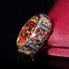 New Two-color Ring, European and American Hollow Pattern Color-separated Ring, Fashionable Zircon Jewelry