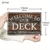 Putuo Decor Vintage Metal Tin Sign Wall Art Welcome to Our Deck for Home Ship Cabin x Inch