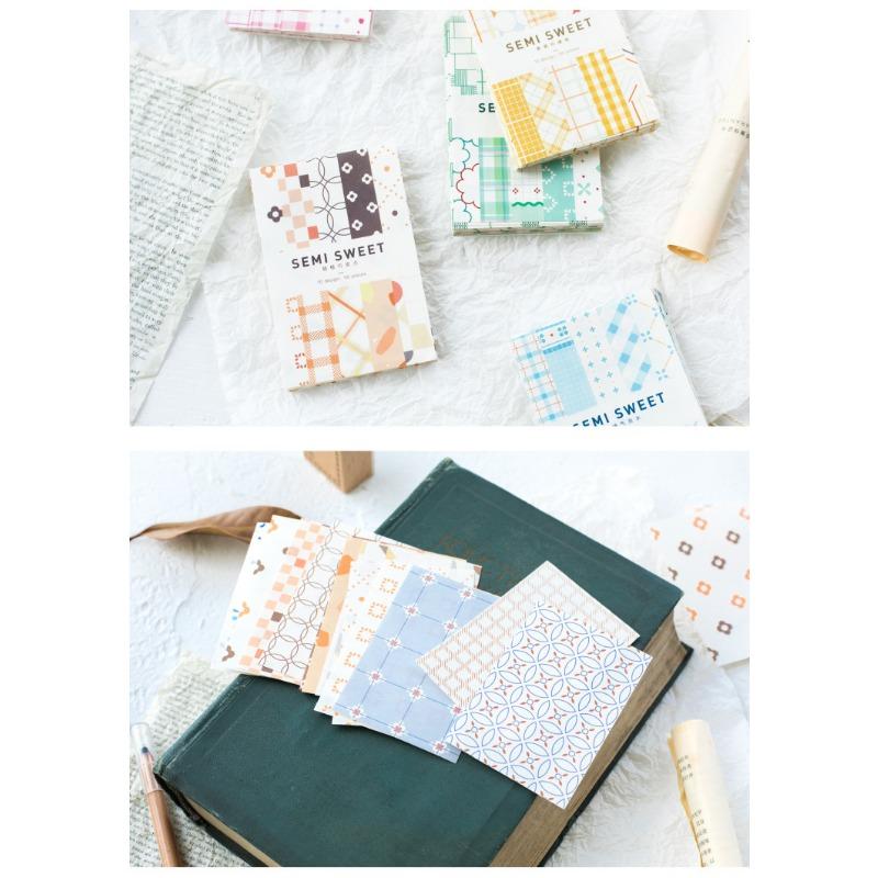 Small Fresh Plaid Pattern Decorative Material Paper For Journal Bookmark Label Decoration