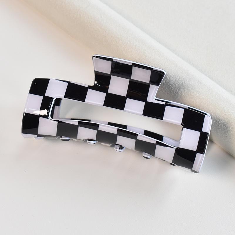 Fashion Hair Clips for Women Large Size Hollow Out Hair Claw Colorful Plaid Pattern Girls Claw Clip Hair Accessories New