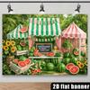 2D Watermelon Stand Backdrop, Summer Market Photography Background Banner