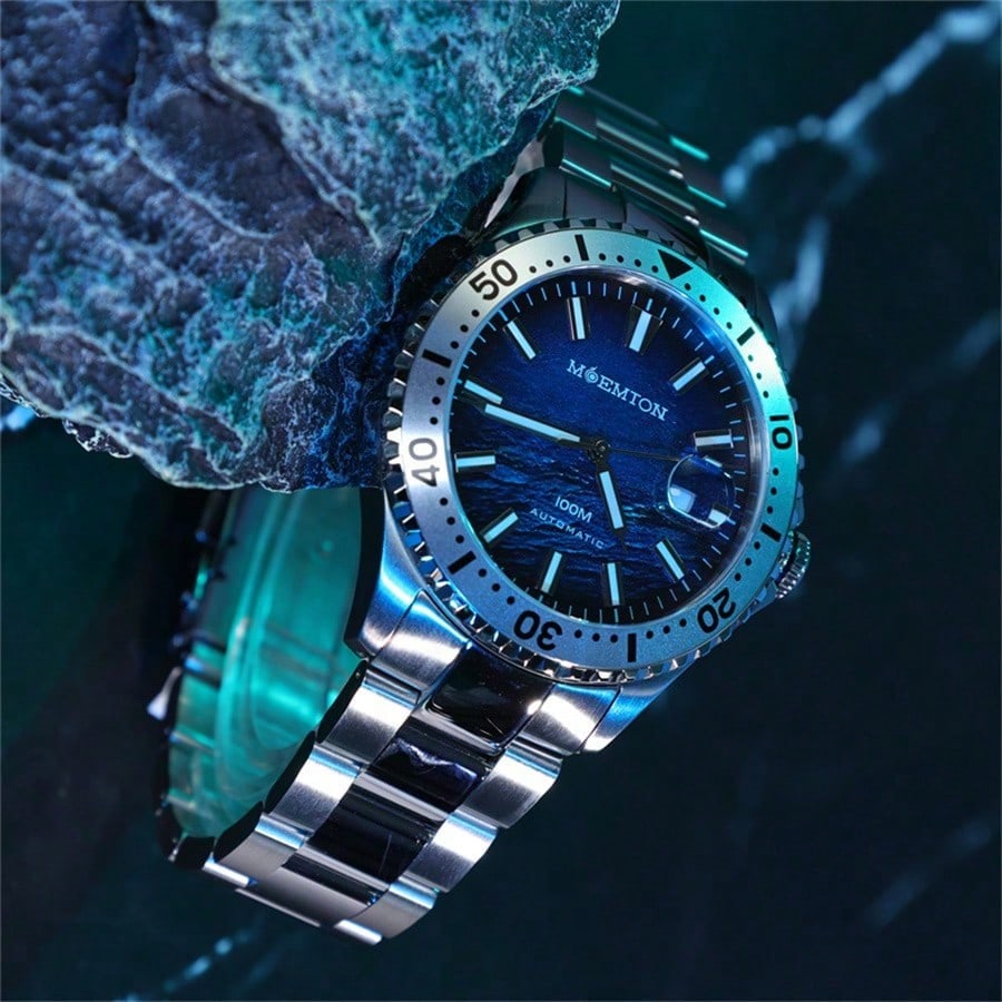 Moemton Men's Automatic Diver Watch Steel 100m M130.BSSA01