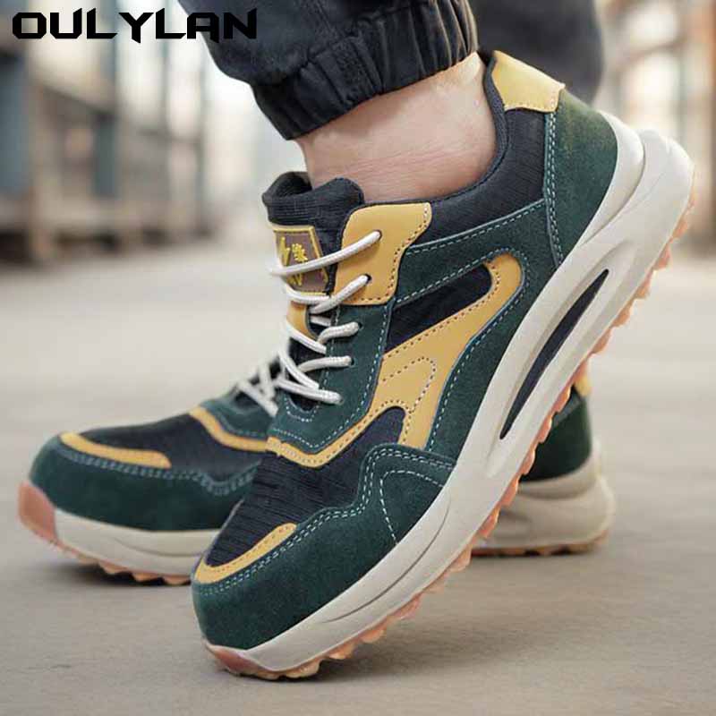 Oulan New Protective Shoes Men's Safety Anti Slip Shoes Steel Toe Men's Work Shoes Anti Puncture Work Shoes Men's Models