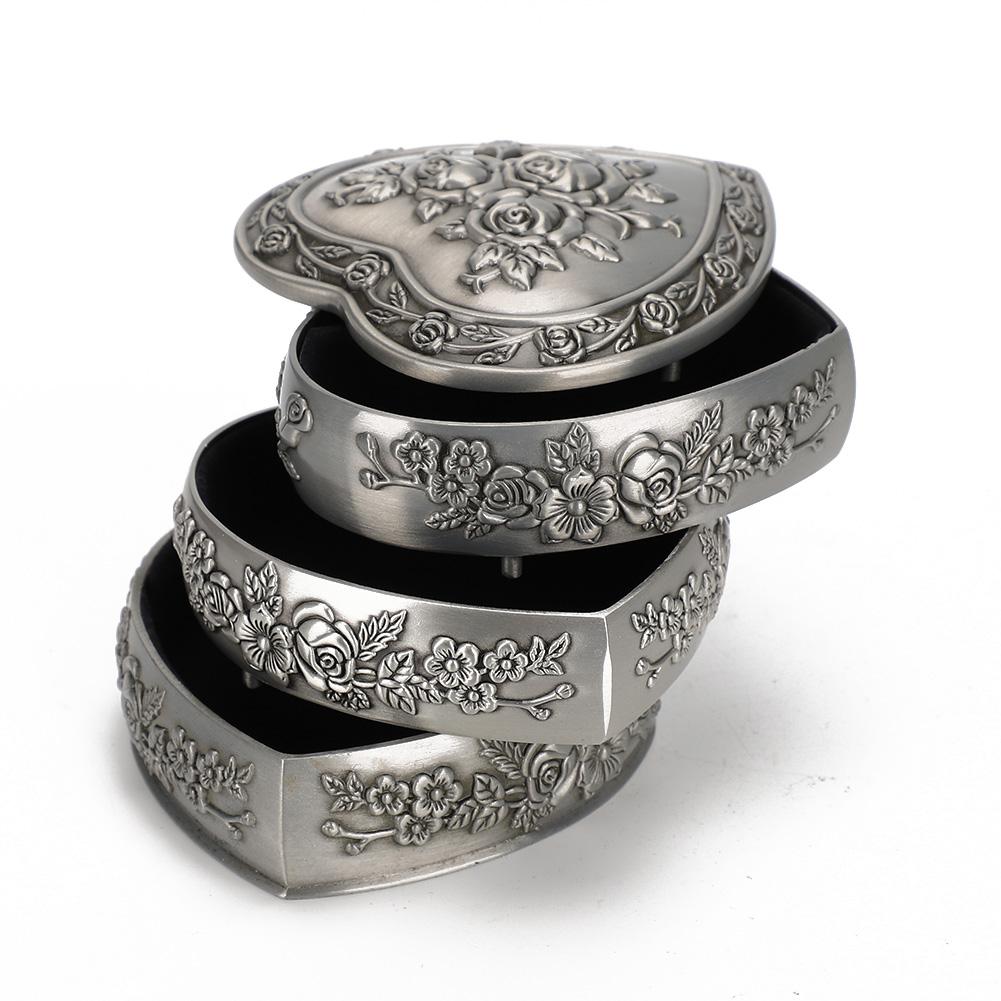 Household European Retro Decorative Heart shaped Jewelry Box Jewelry Container(3 Layers)
